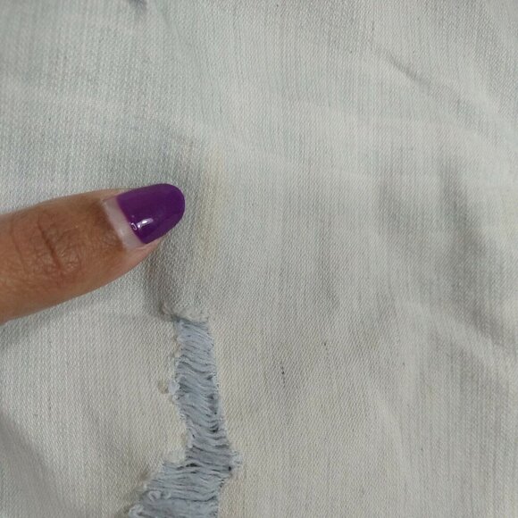 Rue 21 Denim Jean Shorts Women Size 6 Light Wash Ripped Cuffed Flap Pockets - Picture 9 of 9